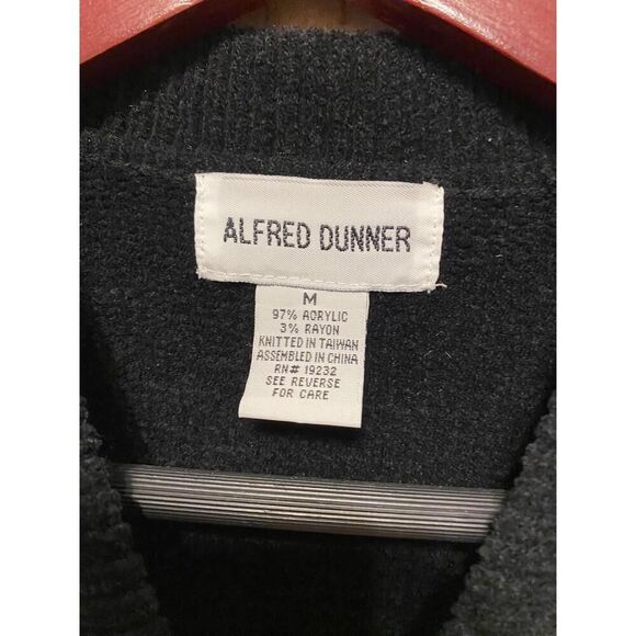 ALFRED DUNNER M Sweater NWT Multi Floral Embroidered Colorblock Black cream - Picture 6 of 9